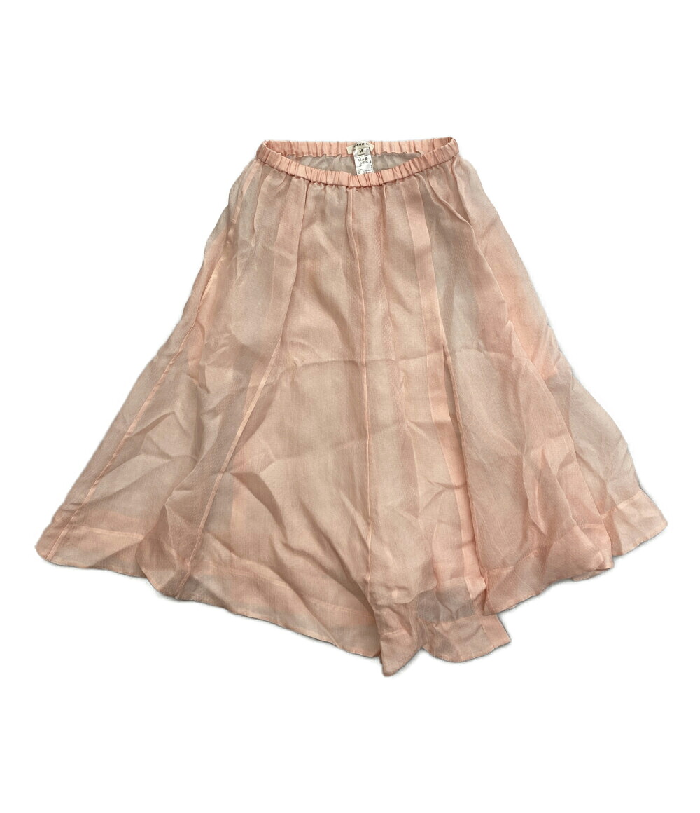 【中古】 ブラミンク MS SI WAIST RUB GATH スカート シルク ピンク レディース SIZE 38 BLAMINK