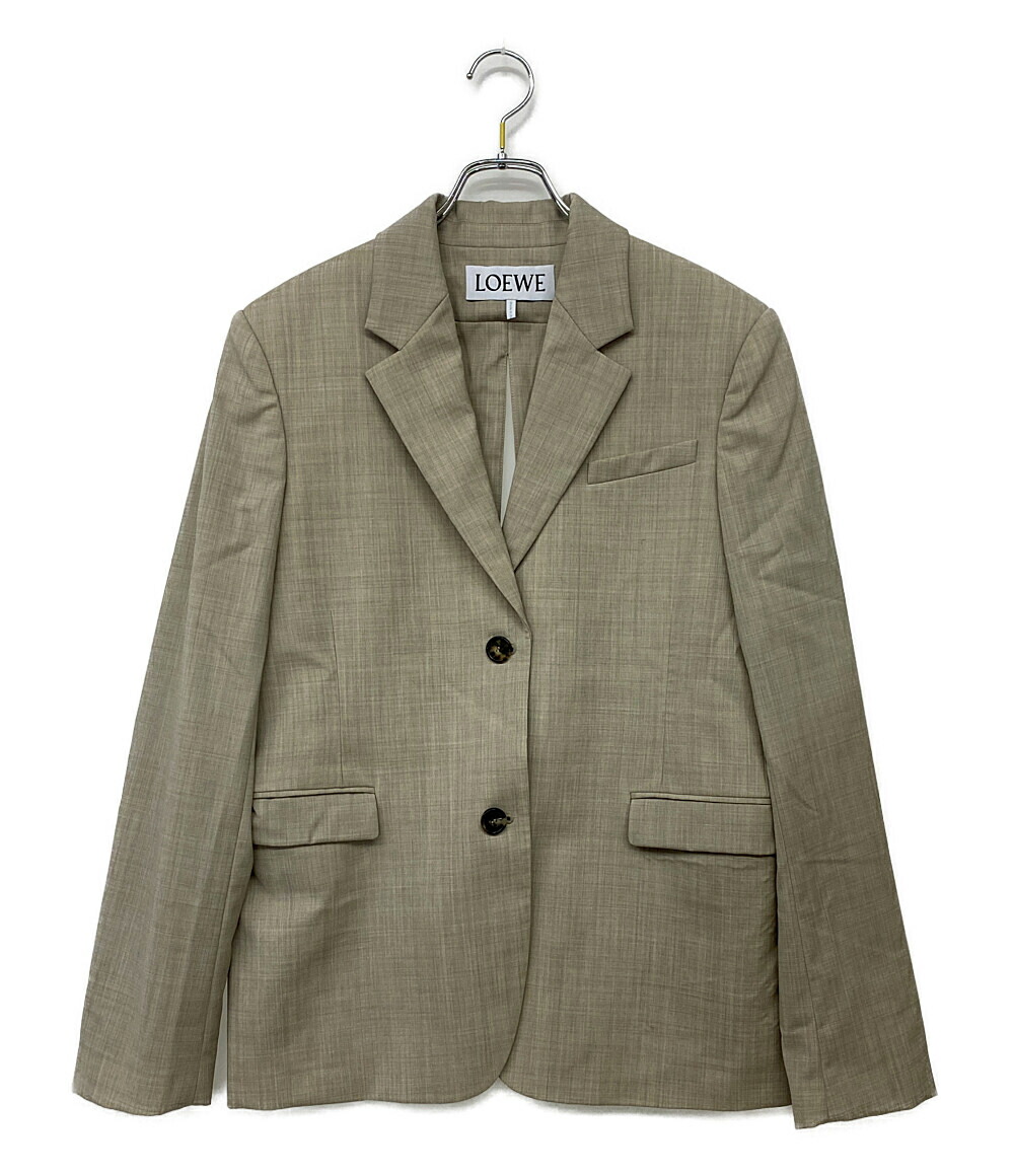 希少　Loewe ノーカラージャケット　ベルト　スエード　ミドル丈　スペイン製 楽天市場】美品 LOEWE 2B ウール テーラード ジャケット 44