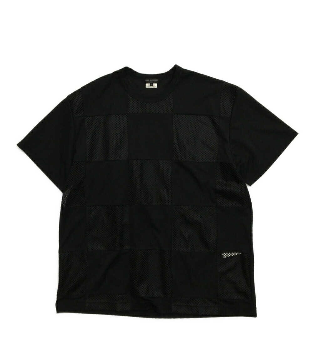 25awCOMME des GARÇONS HOMMEPLUS メッシュTシャツ Comme des Garçons Homme Plusのブラック Polyester Piqué x
