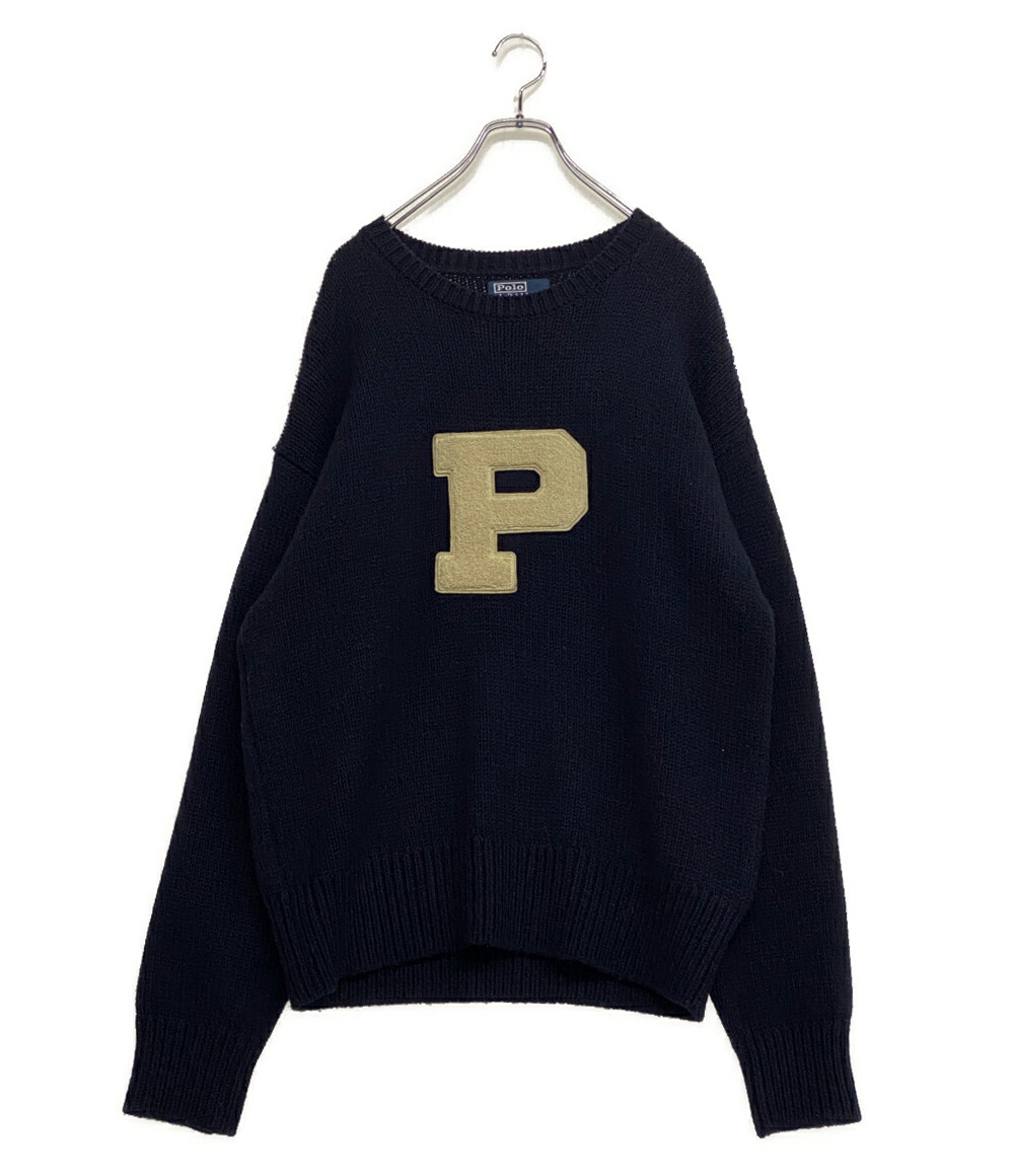 【中古】 ポロ・ラルフローレン ニット ウール レターマン メンズ SIZE Ｍ POLO RALPH LAUREN