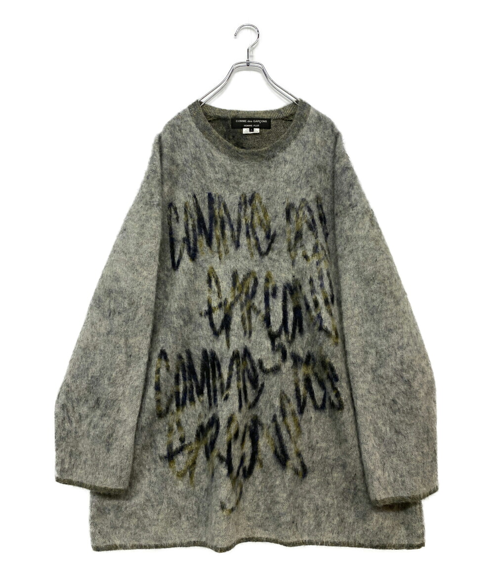 【中古】 コムデギャルソンオムプリュス ロゴモヘヤクルーネックニット 22AW PJ-N008 メンズ SIZE L COMME des GARCONS HOMME PLUS