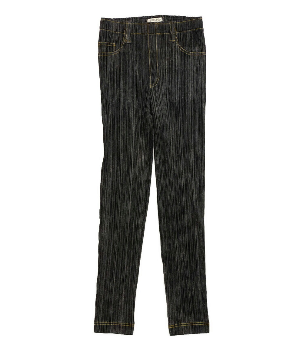 【中古】美品 プリーツプリーズ ロングプリーツパンツ デニム転写 PP81-JF424 レディース SIZE 4 PLEATS PLEASE 20,020円