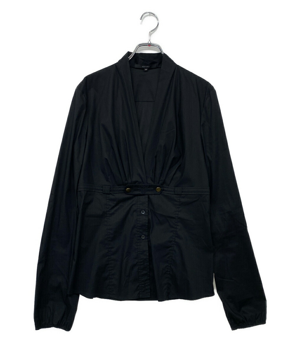 楽天市場】GUCCI グッチ ブラウス シルク グレー ブラック レッド