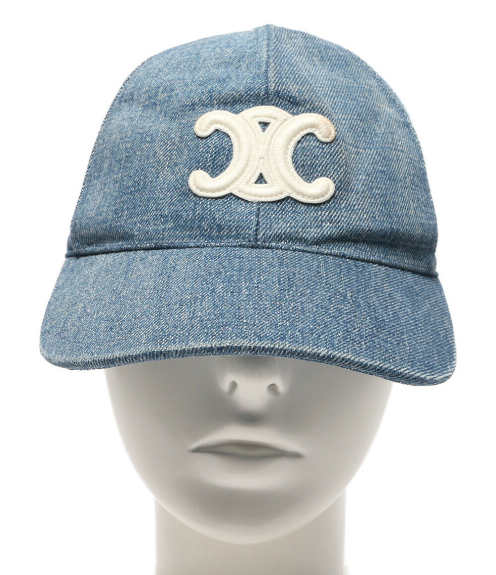 週末値下げ！CELINE トリオンフモノグラムキャップ ホワイト/ブルー限定品 楽天市場】【セリーヌ】Celine トリオンフ 刺繍 ベースボールキャップ