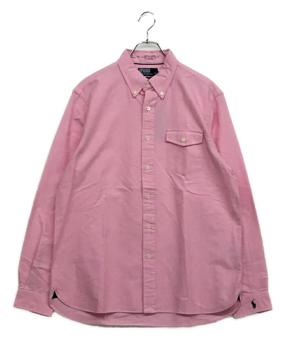 【中古】美品 ポロ・ラルフローレン 長袖シャツ BD オックスフォード ピンク ワンポケ 袖ポニー メンズ SIZE L POLO RALPH LAUREN 11,704円