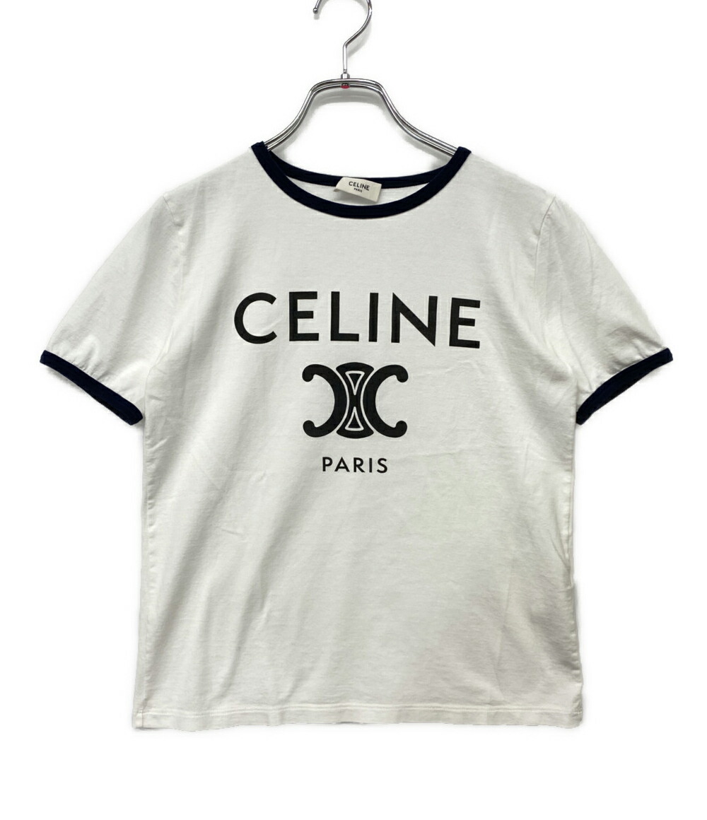 楽天市場】CELINE セリーヌ ルーズ ロゴ Tシャツ ホワイト 2X764671Q