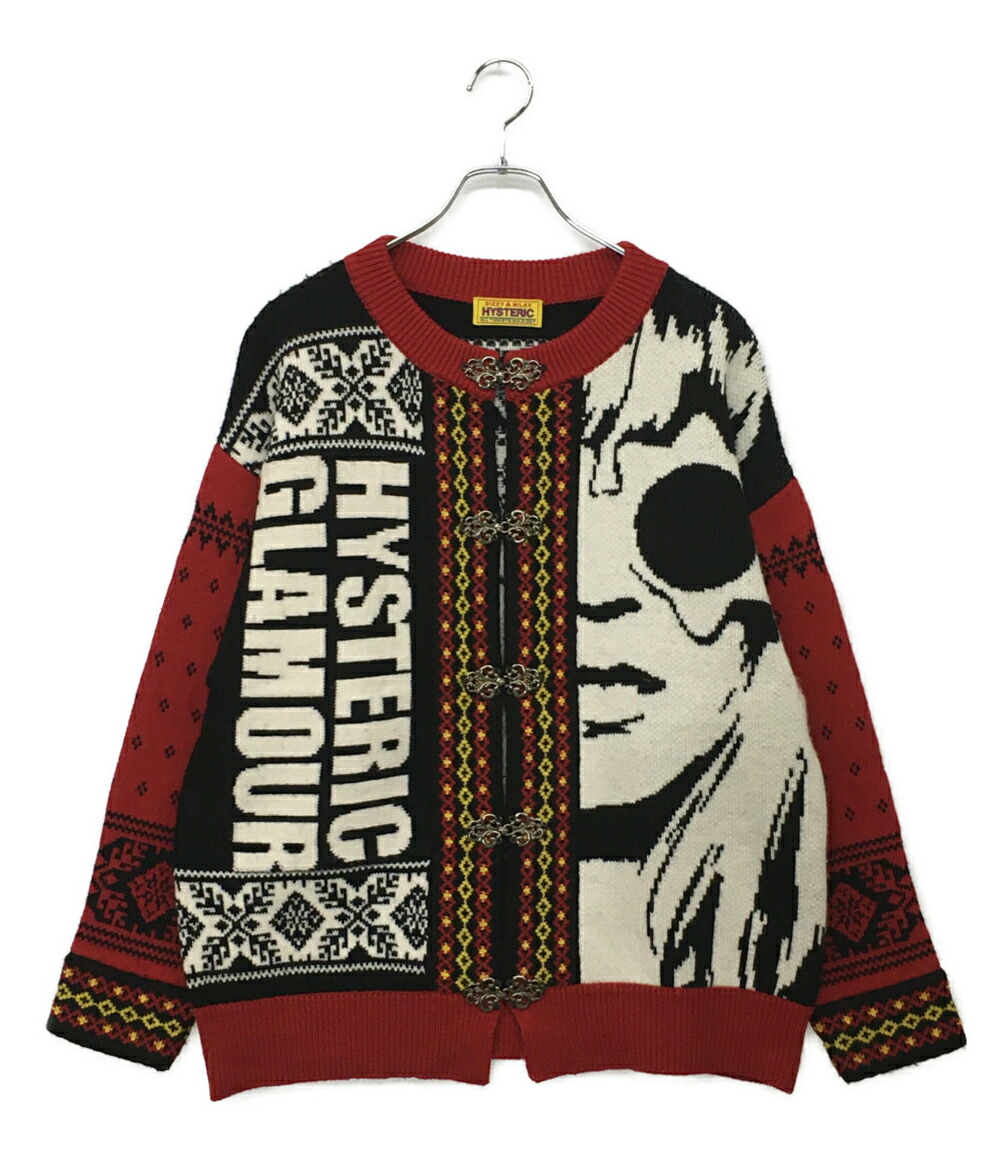 新品　HYSTERIC GLAMOUR ヒステリックグラマー　カーディガン HYSTERIC GLAMOUR ヒステリックグラマー 02243ND02 WOMAN BANANA編込