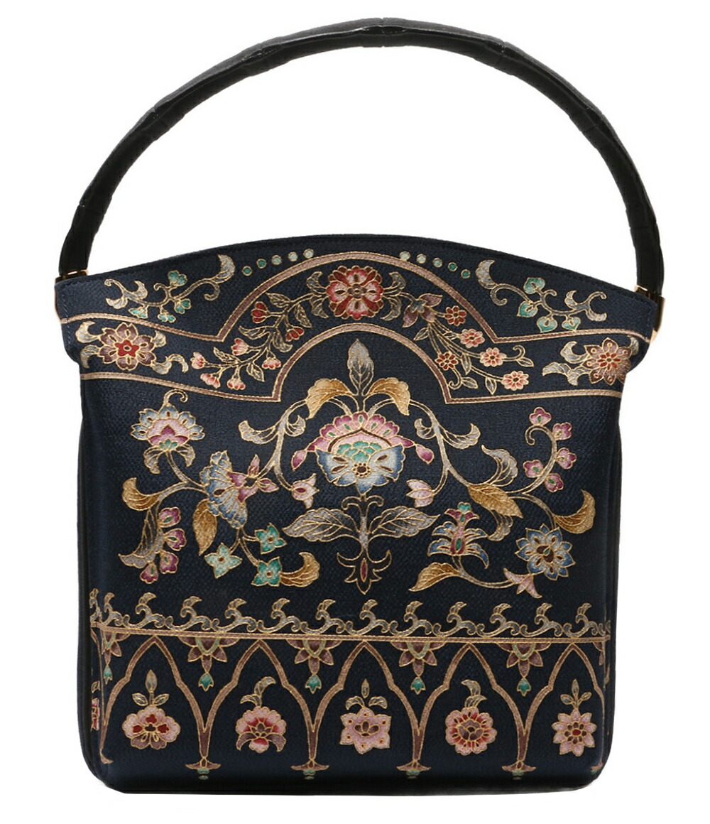 楽天市場】美品 岡重 謹製 OKAJIMA ハンドバッグ シェル型 京 友禅