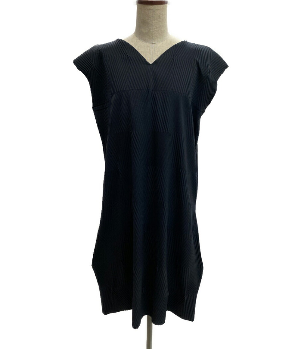 【中古】 イッセイミヤケ フレンチスリーブワンピース ISSEY MIYAKE ベイクド ストレッチ IM91FH031 レディース SIZE 2 ISSEY MIYAKE