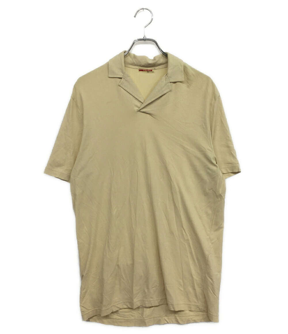 【中古】 プラダ スポーツシャツ ベージュ 旗がしら うしろ側衣嚢 98339 メンズ SIZE - PRADA