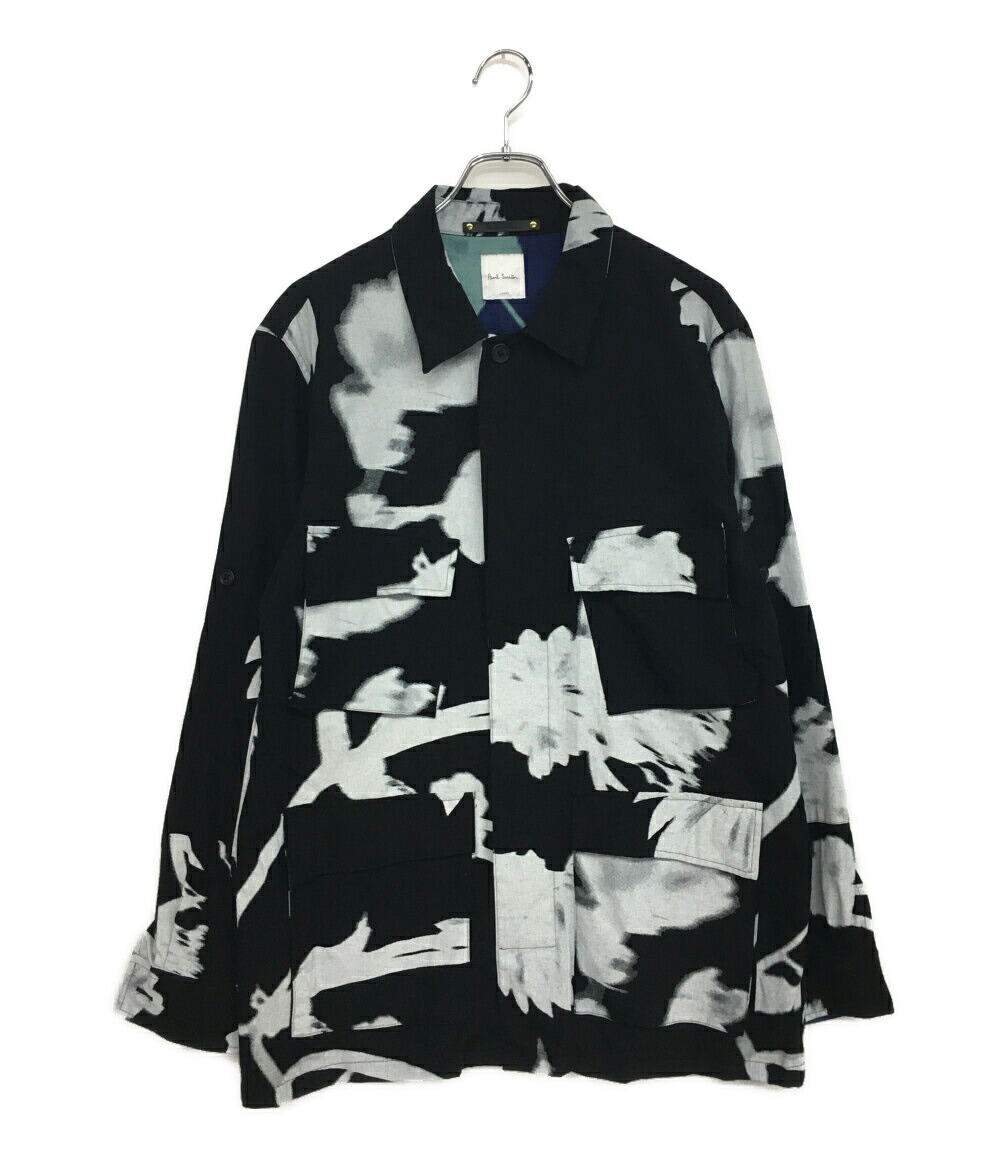 【中古】 ポールスミス 長袖シャツ Screen Floral ブラック 2020 PF-CR-51187 メンズ SIZE L PAUL SMITH