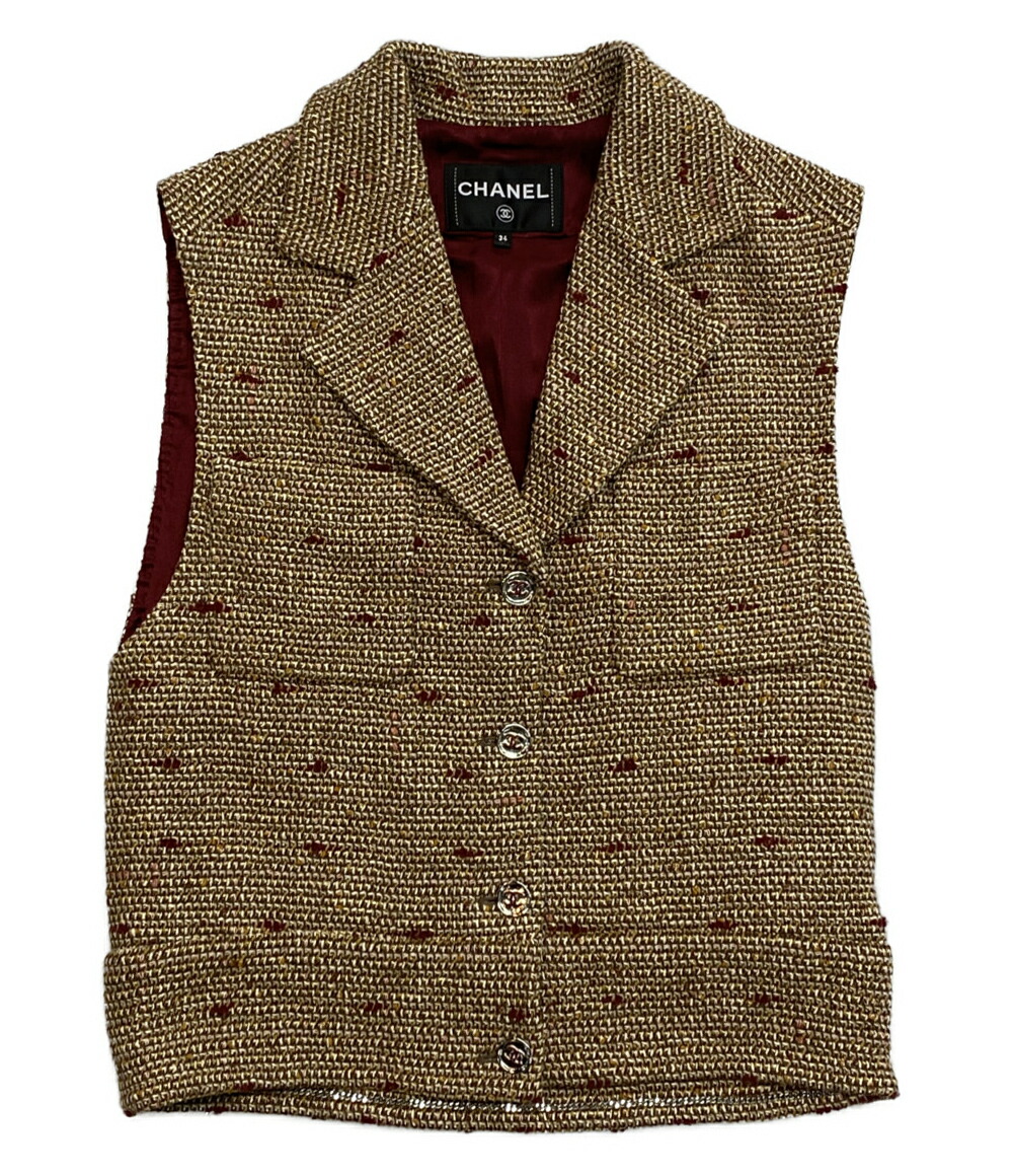 楽天市場】【CHANEL】 シャネル ツイード ベスト サイズ38 ホワイト 白