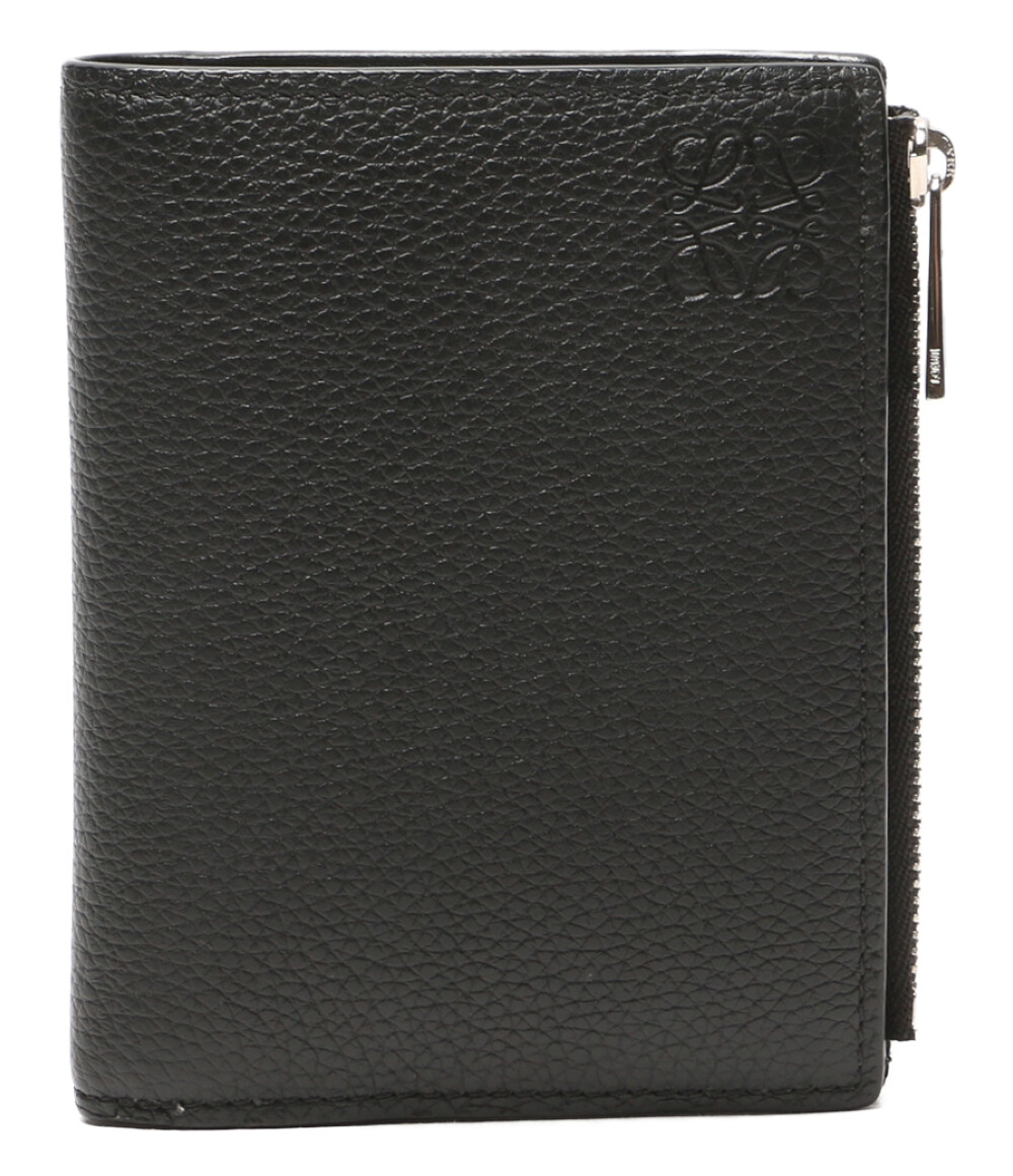 【中古】 ロエベ 二つ折り財布 SLIM COMPACT WALL BLACK メンズ LOEWE