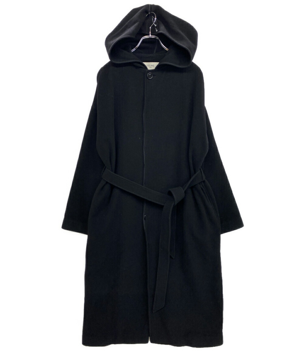 【中古】 セリーヌ ロング厚地の外套 カシミヤ 黒いこと 2M418412F レディース SIZE 34 CELINE
