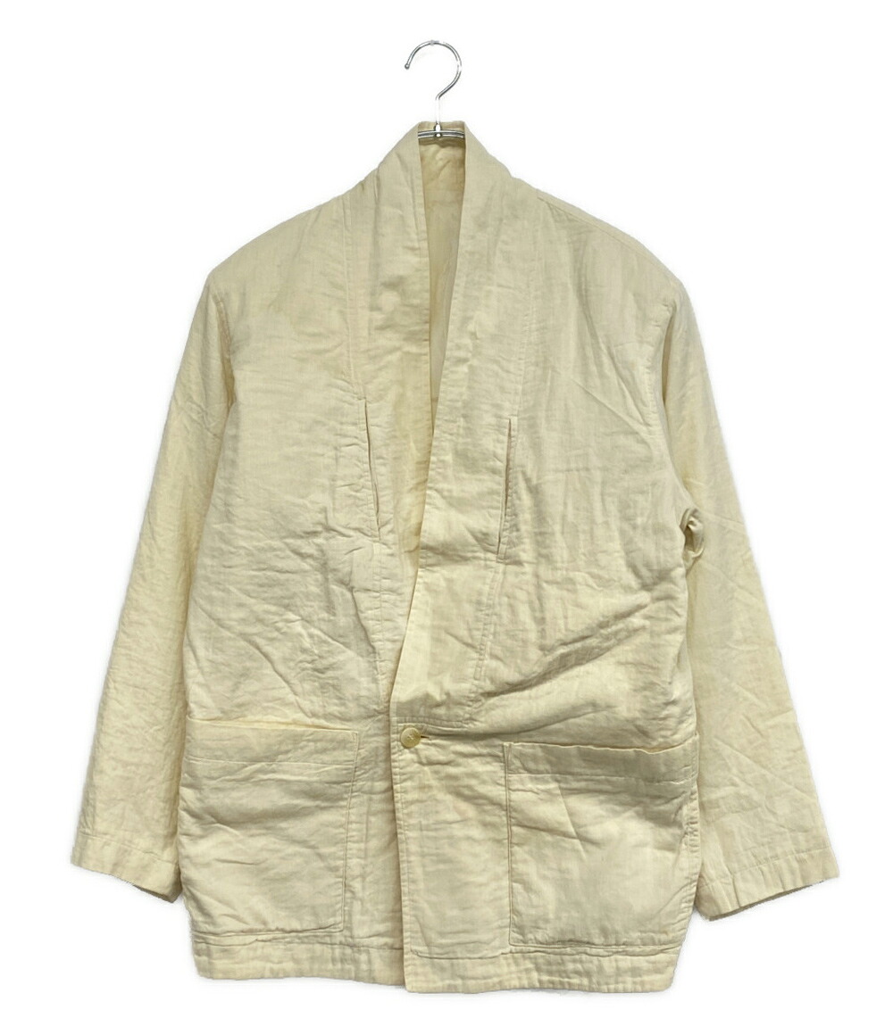 【中古】 イッセイミヤケ メン ジャケット 筆タグ コットンジャケット ホワイト 80s LG33316 メンズ SIZE S ISSEY MIYAKE MEN