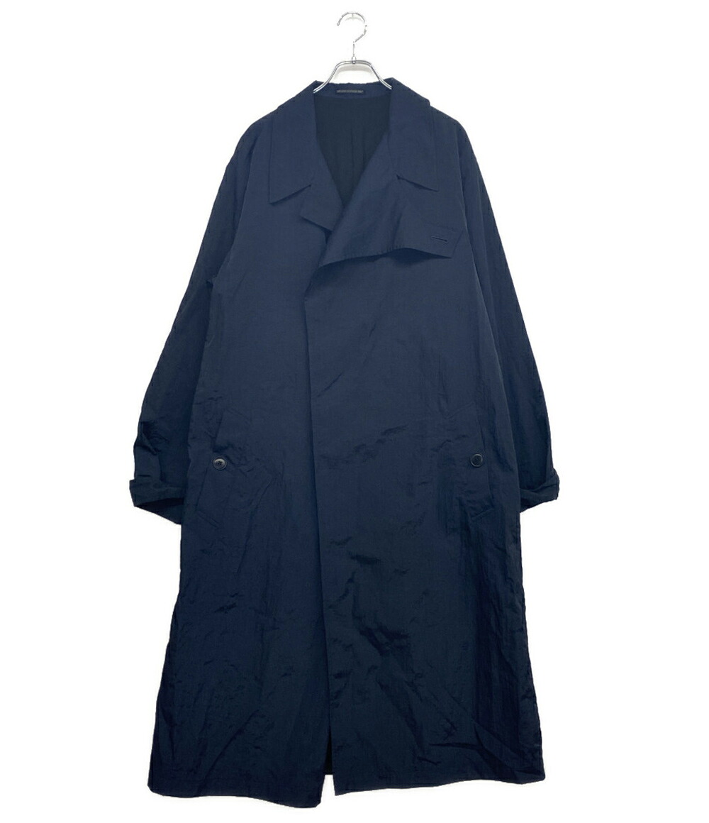 【中古】 ヨウジヤマモトプールオム コート NYLON TWILL NAVY ASYMMETRY COAT 24AW HO-C13-606 メンズ SIZE 3 YOHJI YAMAMOTO POUR HOMME｜Rehello by BOOKOFF