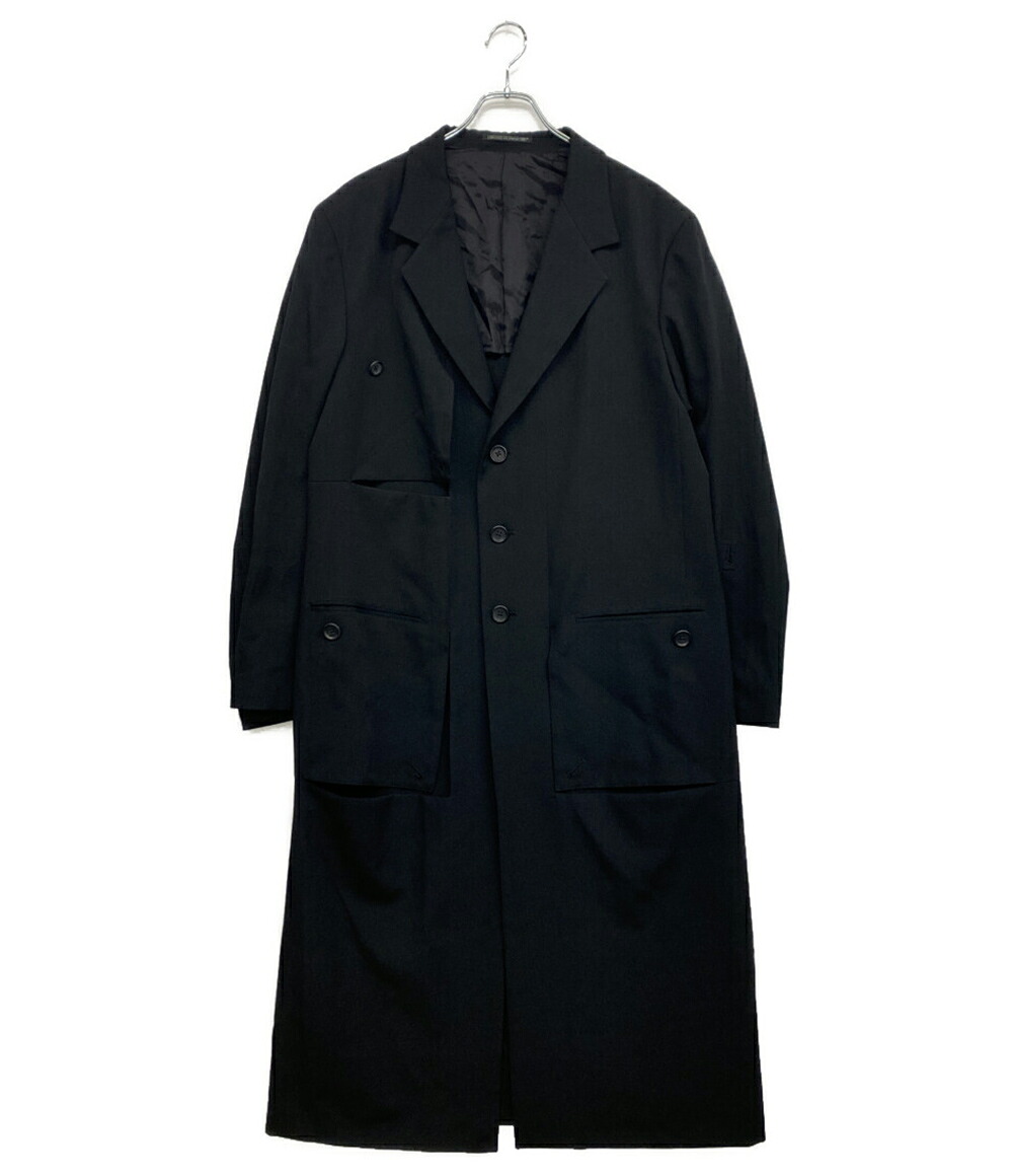 【中古】 ヨウジヤマモトプールオム コート WOOL GABARDINE LONG JACKET 25SS HP-J49-100 メンズ SIZE 3 YOHJI YAMAMOTO POUR HOMME