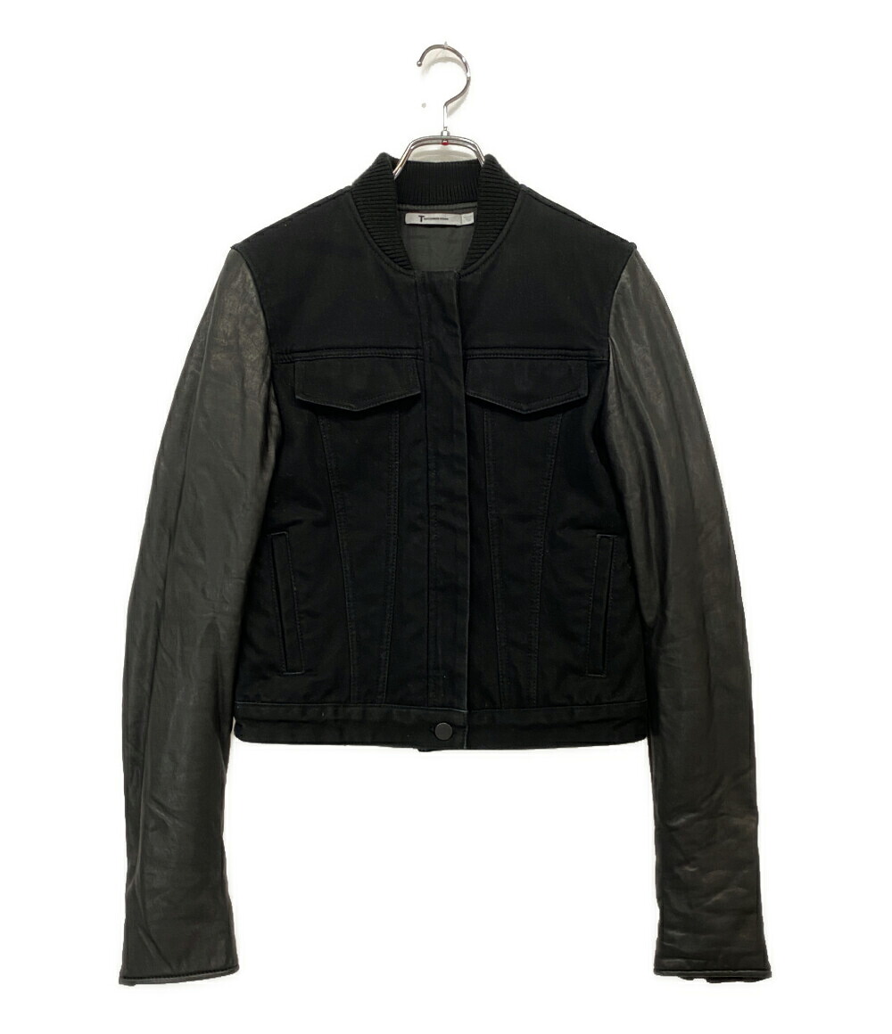 【中古】 ティーバイアレキサンダーワン ドッキングデニムジャケット ブラック レディース SIZE XS T ALEXANDER WANG