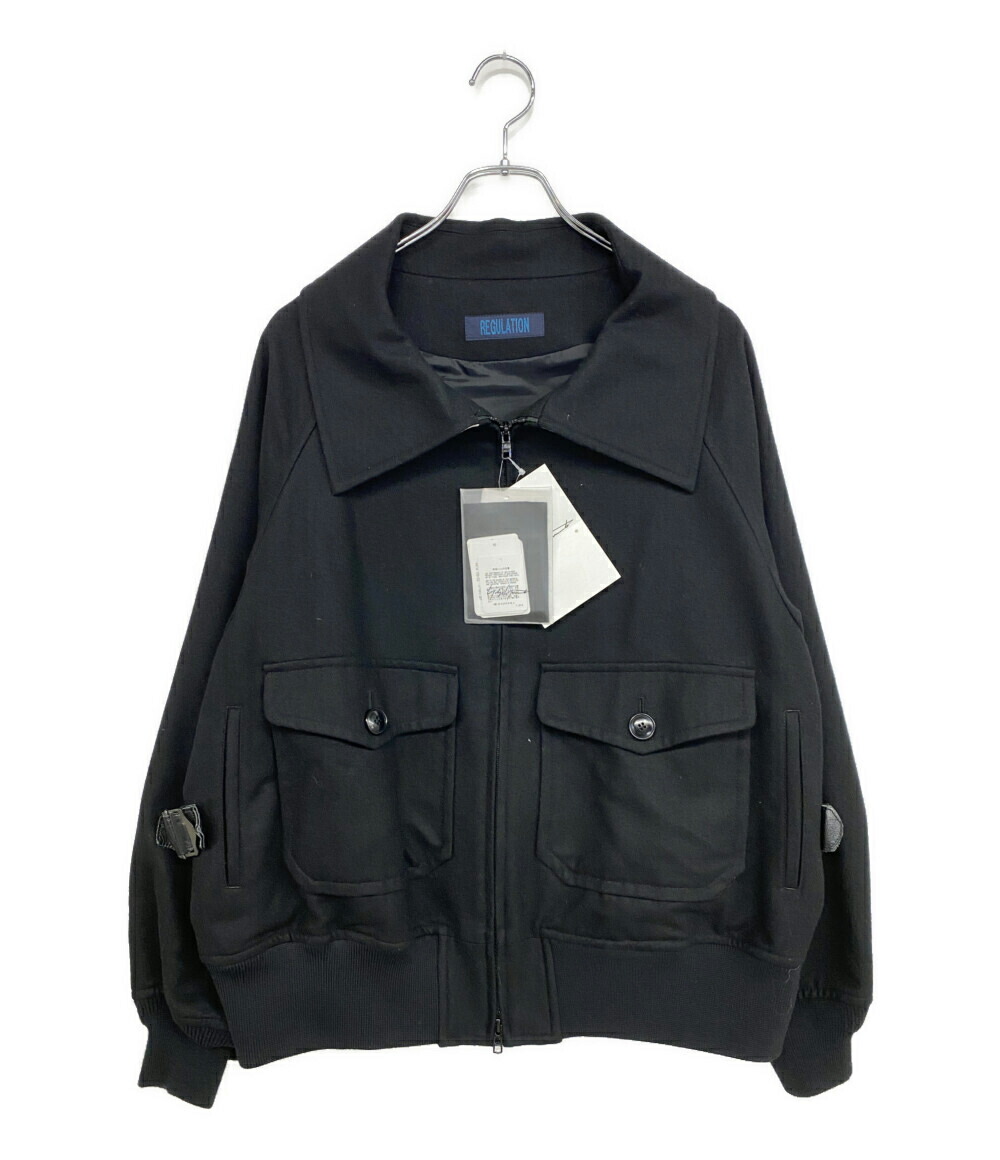 【中古】 ヨウジヤマモトファム レギュレーション フラノウールフライトジャケット 24AW FB-C53-106 レディース SIZE 2 YOHJI YAMAMOTO FEMME REGULATION
