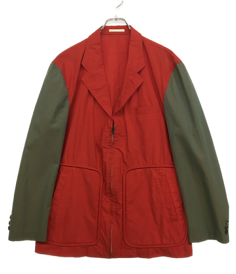 【中古】 コムデギャルソンオム 97AW ジップジャケット 袖切替 レッド HJ-02015 メンズ SIZE M COMME des GARCONS HOMME