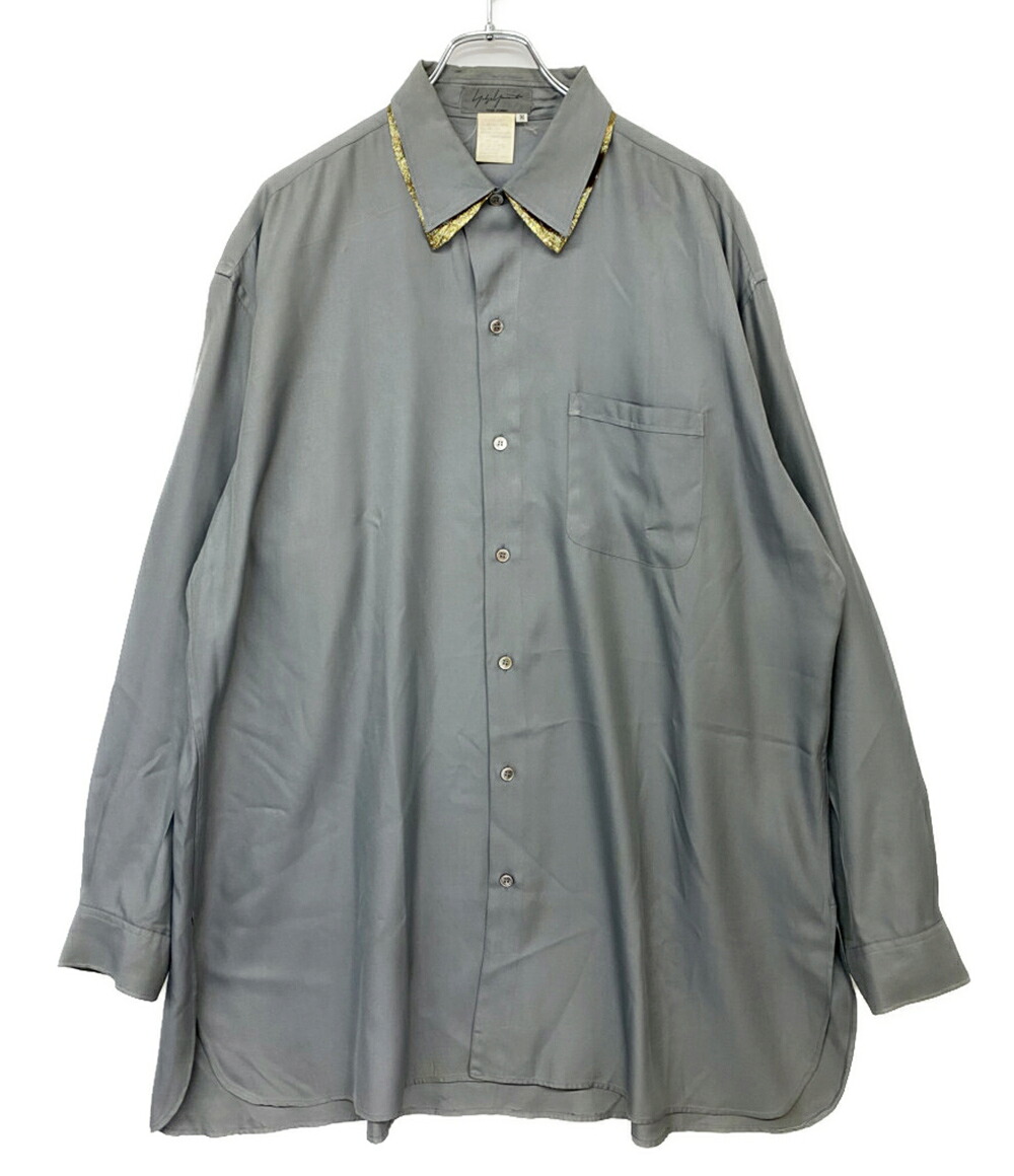 【中古】 ヨウジヤマモトプールオム 91AW レーヨンシルク長袖シャツ 襟内:ゴールド メンズ SIZE M YOHJI YAMAMOTO POUR HOMME｜Rehello by BOOKOFF 30,030円