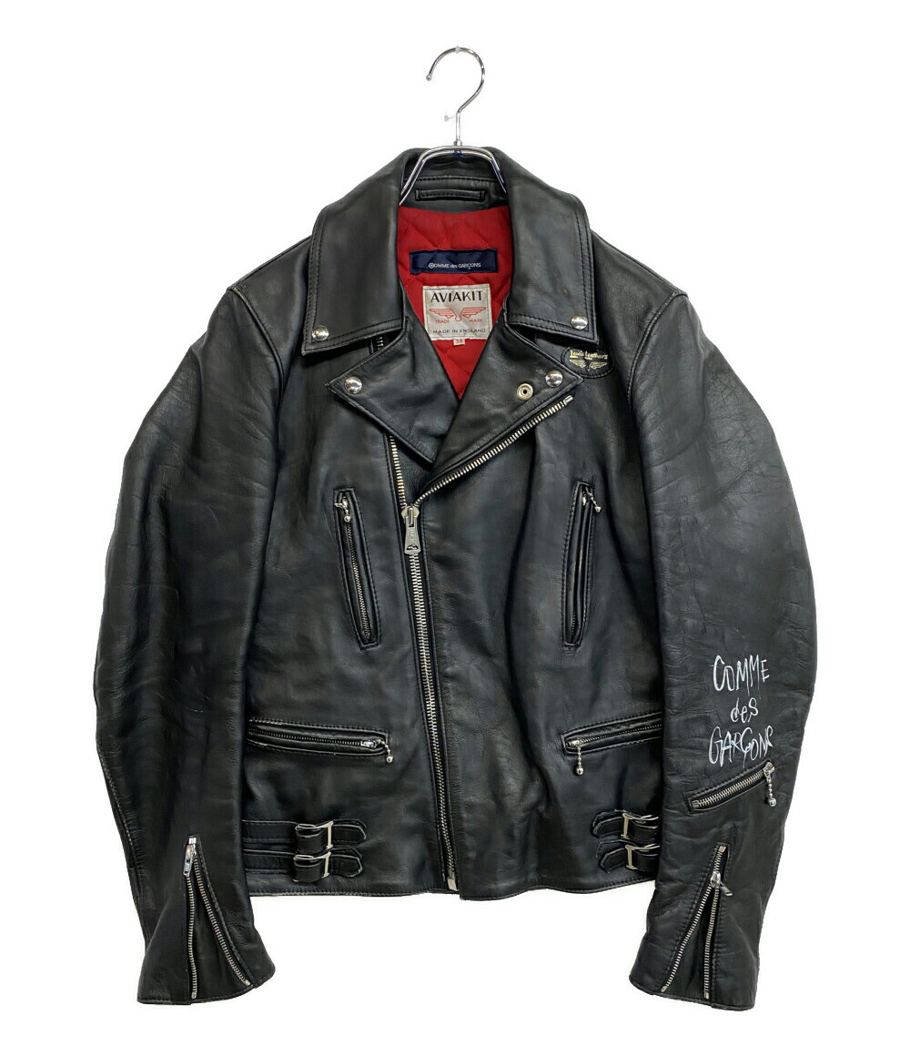 【中古】 コムデ給仕 ルイスレザーズ ダブルライダースジャケット KZ-J001 メンズ SIZE 38 COMME des GARCONS × LEWIS LEATHERS
