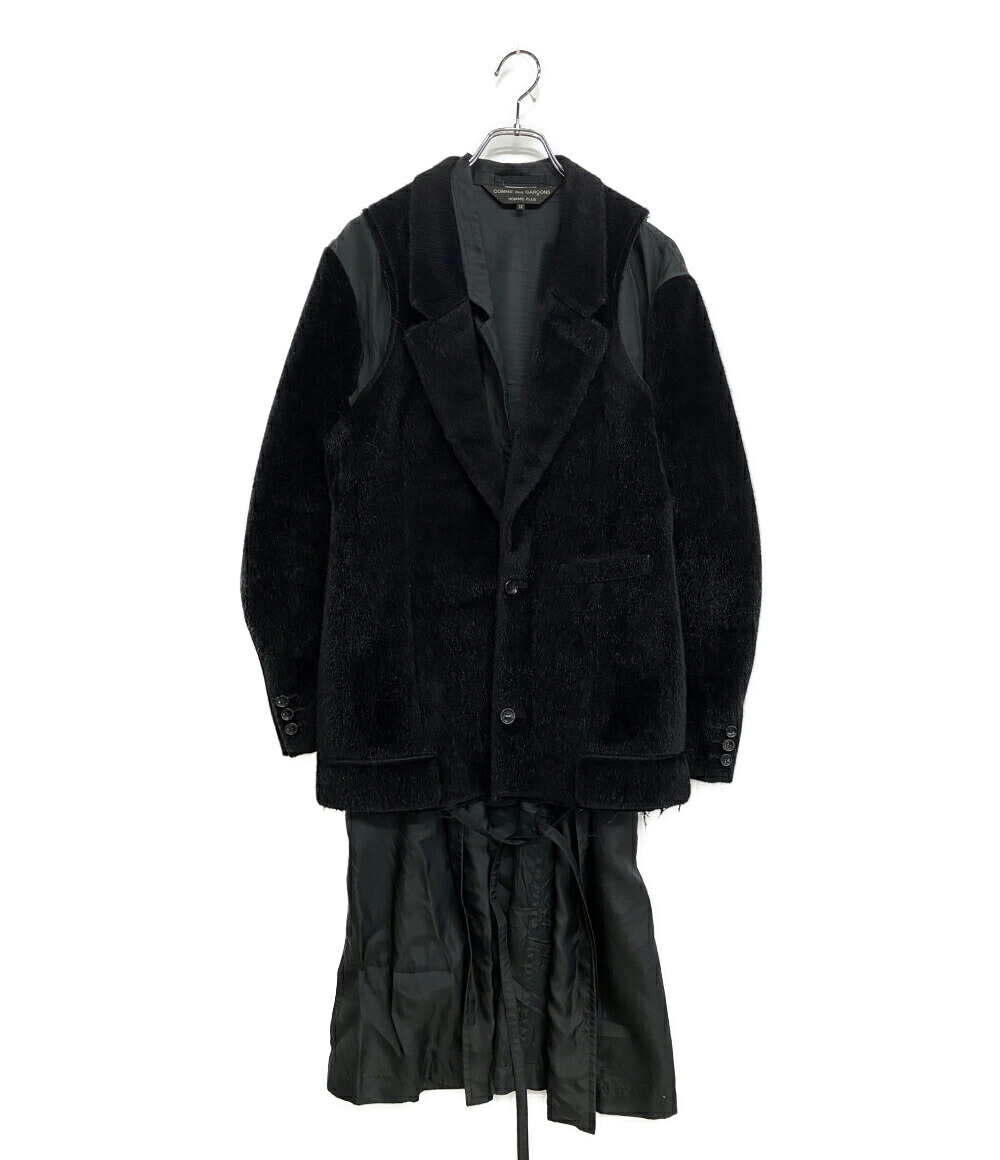 【中古】 コムデギャルソンオムプリュス ジャケット レイヤード フェイクファー 切替 19AW PD-J039 メンズ SIZE XS COMME des GARCONS HOMME PLUS