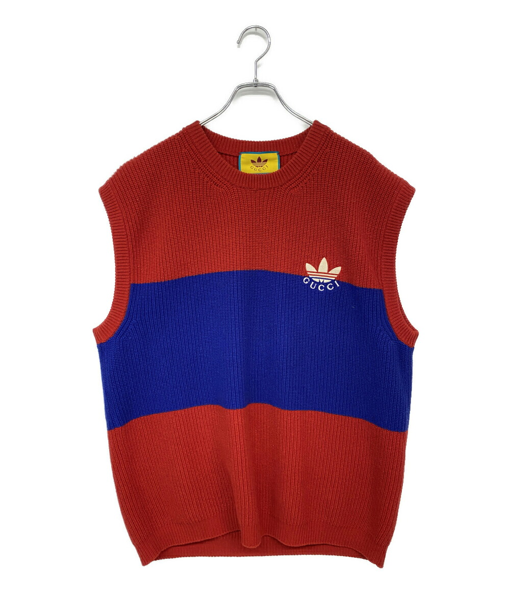【中古】 グッチ アディダス ニットベスト メンズ SIZE M GUCCI×adidas