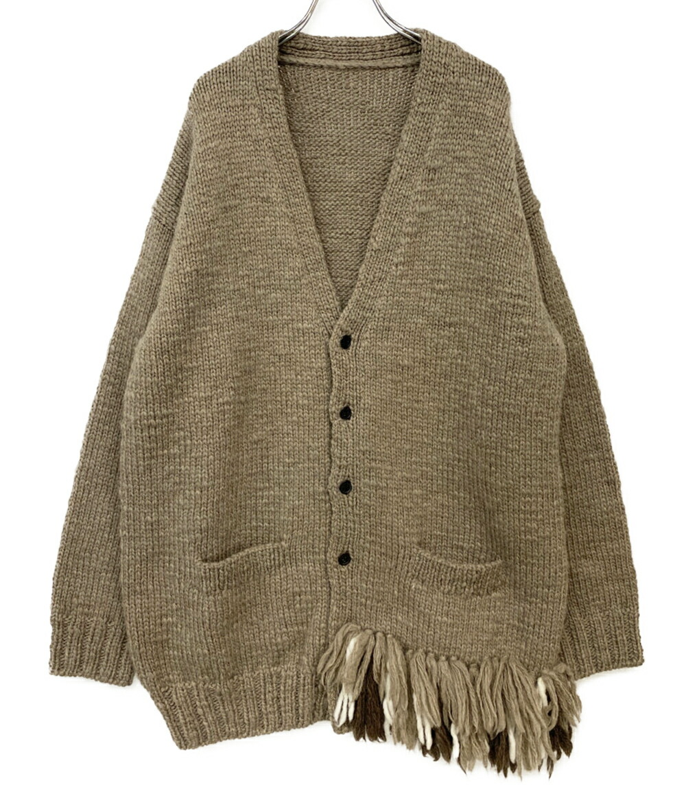 【中古】美品 ヨウジヤマモトファム レギュレーション フリンジウールカーディガン 23AW レディース SIZE 2 YOHJI YAMAMOTO FEMME REGULATION