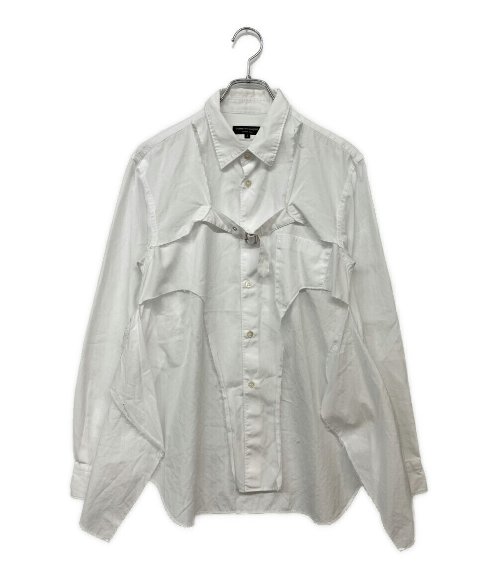 【中古】 コムデギャルソンオムプリュス 長袖プルオーバー Buckle layered Shirts 21SS PG-B019 メンズ SIZE S COMME des GARCONS HOMME PLUS