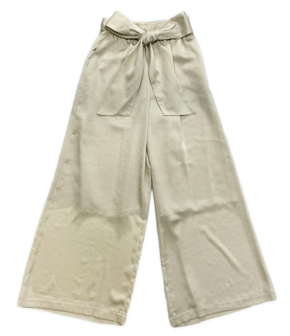 【中古】美品 ハイク パンツ HAMMER SATIN WIDE LEG PANTS レディース SIZE 3 HYKE