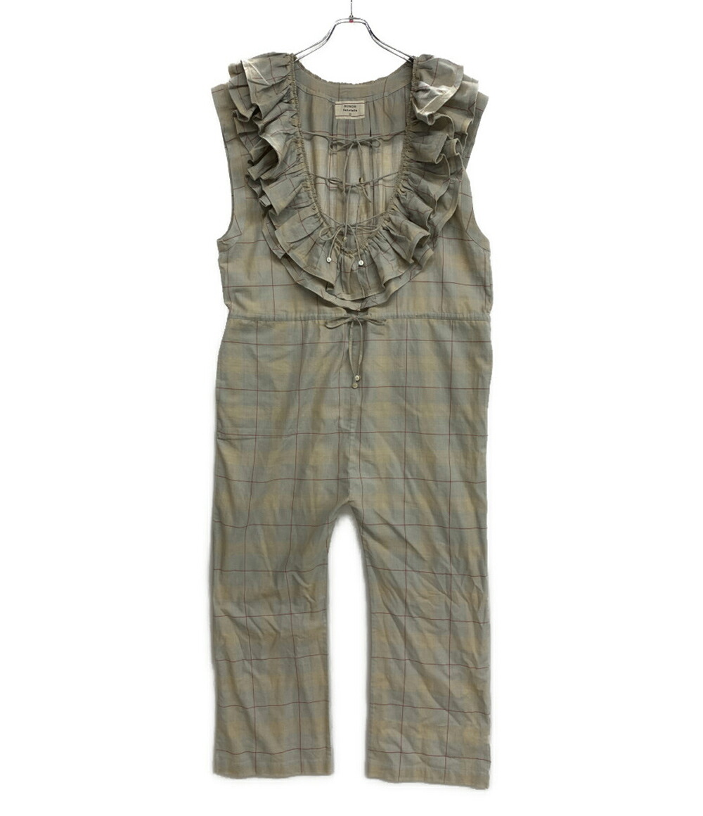 【中古】 フォフォフォファ ブノン 厚地の外套櫂 KENNY SUIT ベージュ照合のしるし レディース SIZE L fofo fofa×BUNON