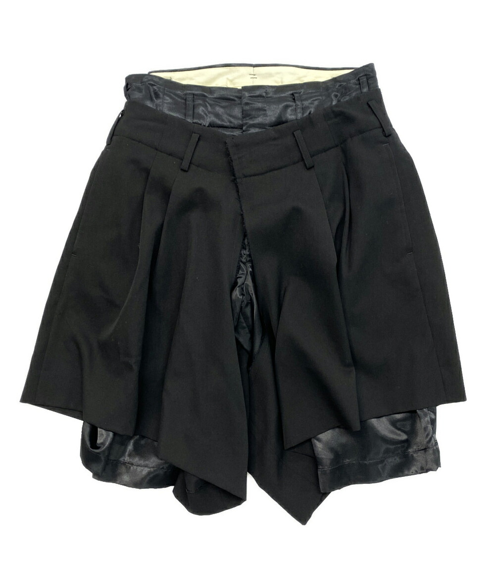【中古】 コムデ給仕 異原料品ドッキングダブルウエストショーツ 23SS キーパー-P009 レディース SIZE S COMME des GARCONS