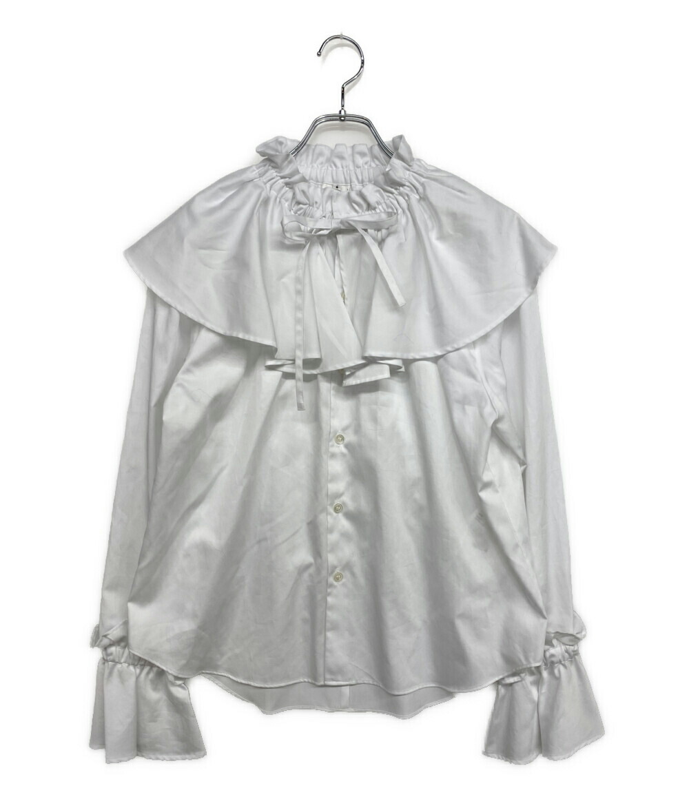 【中古】美品 ノワールケイニノミヤ 長袖シャツ フリルデザインコットンシャツ 25AW 3P-B013 レディース SIZE S noir kei ninomiya