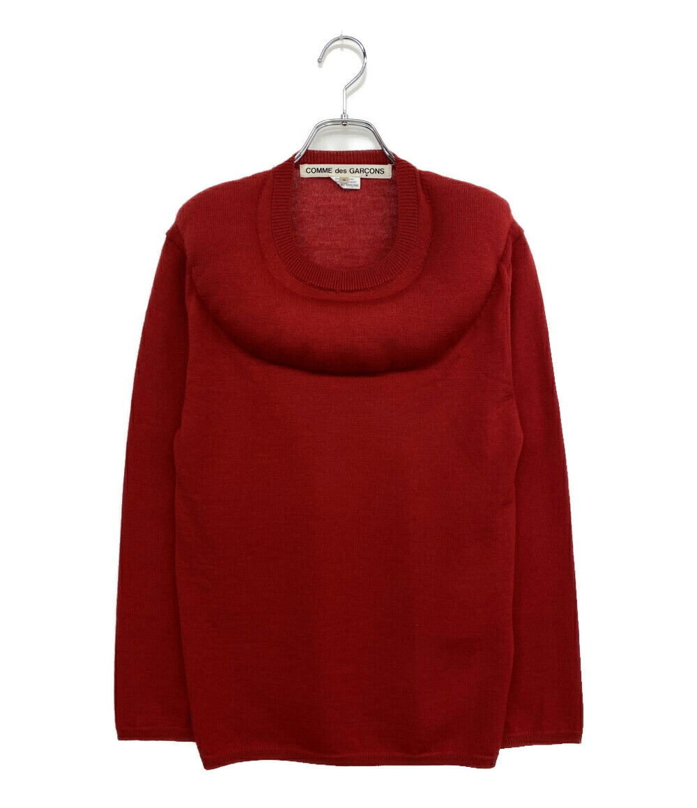【中古】美品 コムデギャルソン ニット Pink Wide-Yoke Wool Jumper 25AW GP-N013 レディース SIZE S COMME des GARCONS