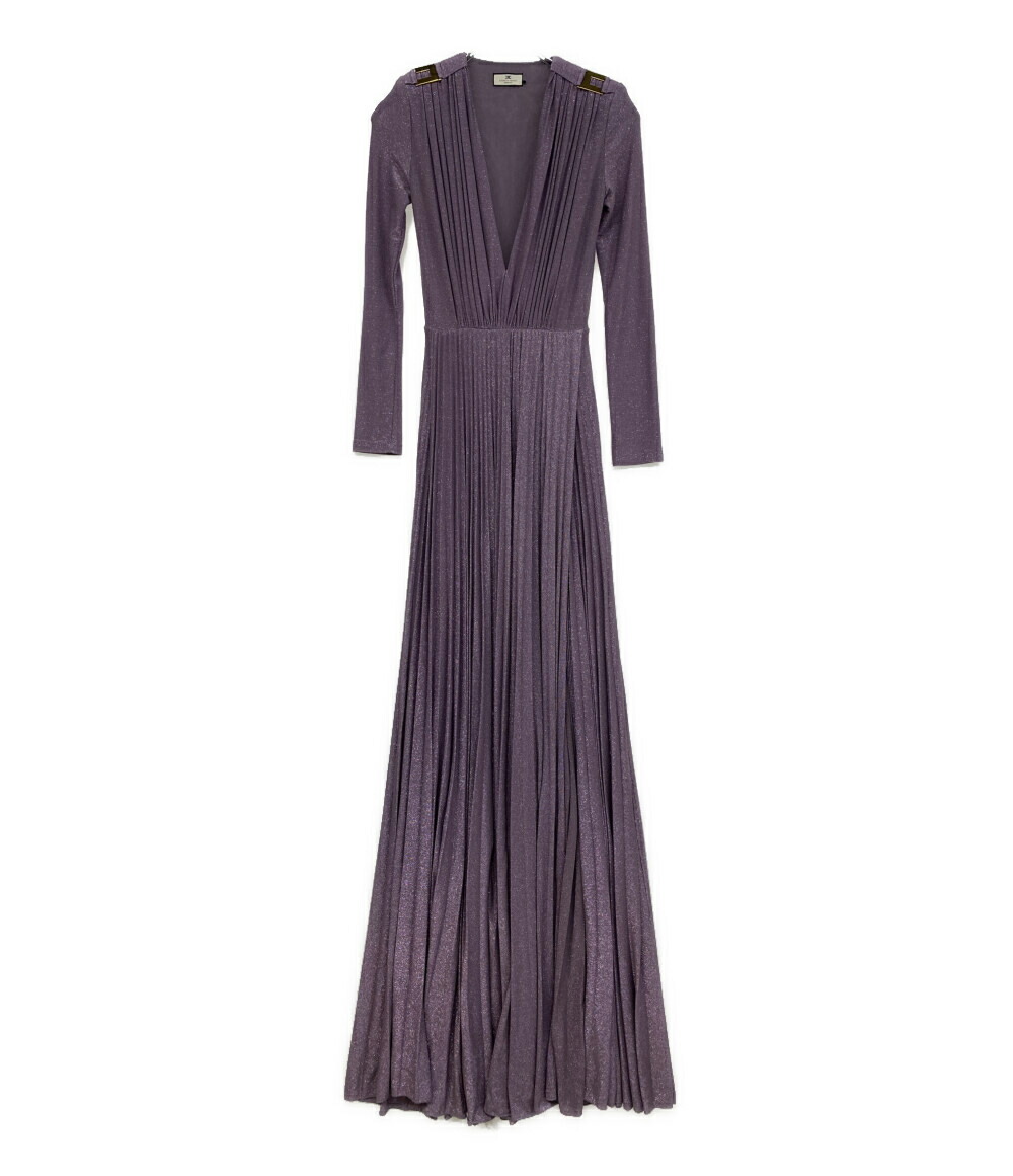 【中古】 エリザベッタフランキ 長袖ワンピース ラメ ラベンダー AB40136E2 レディース SIZE 40 ELISABETTA FRANCHI