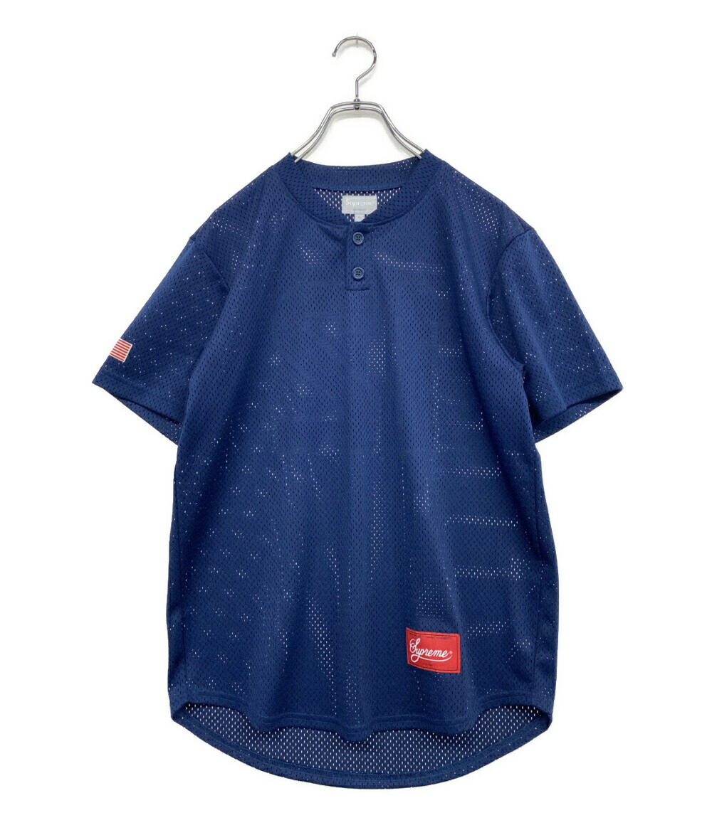 【中古】美品 シュプリーム 半袖プルオーバー 野球メッシュ 米国海軍 ナンバリング メンズ SIZE S Supreme