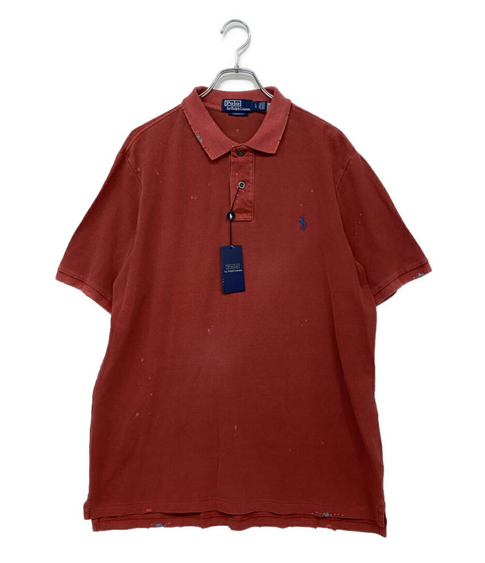 【中古】美品 ポロ・ラルフローレン スポーツシャツ カノコ USED製作 RED 刺しゅう  メンズ SIZE L POLO RALPH LAUREN