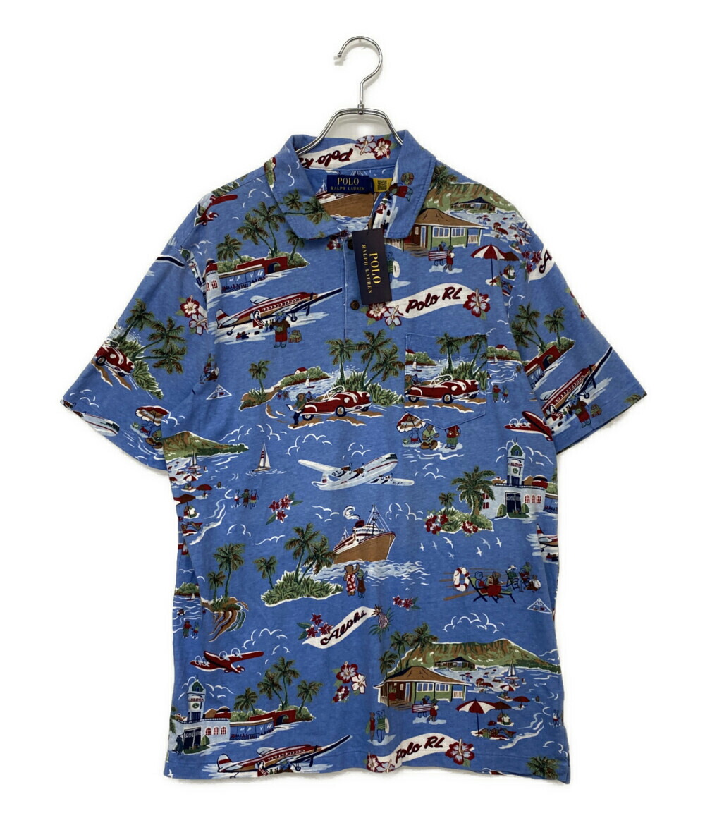 【中古】 ポロ・ラルフローレン 半袖ポロシャツ Poloベア コットンリネン メンズ SIZE L POLO RALPH LAUREN