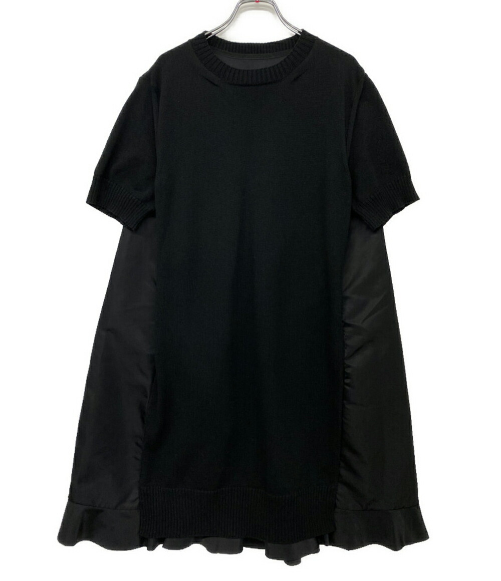 【中古】 サカイ 半袖ワンピース 24-07520 ニット ブラック レディース SIZE 4 sacai