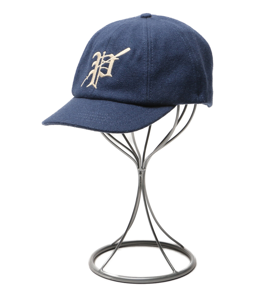 【中古】美品 ポロ・ラルフローレン エンブロイダリー ウールブレンド クリケット キャップ ネイビー メンズ SIZE L/XL POLO RALPH LAUREN