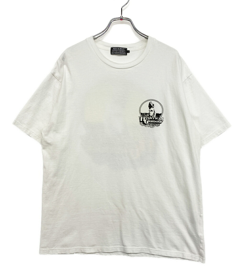 【中古】 ヒステリック 半袖Ｔシャツ Hystenic gramour ロゴ ホワイト メンズ SIZE L HYSTERIC