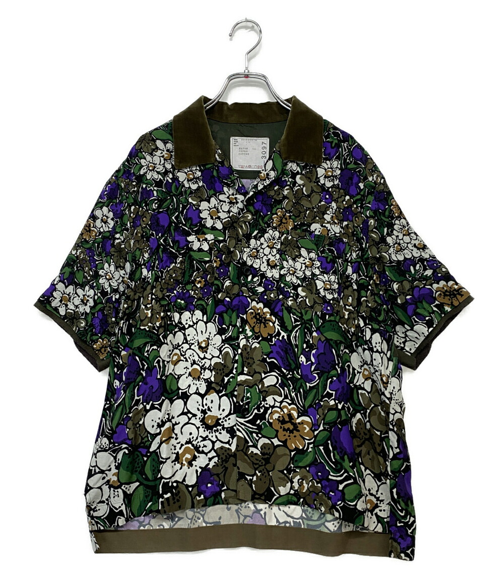 【中古】 サカイ 半袖シャツ フラワー ニットドッキング 23SS 23-03097M レディース SIZE 1 sacai