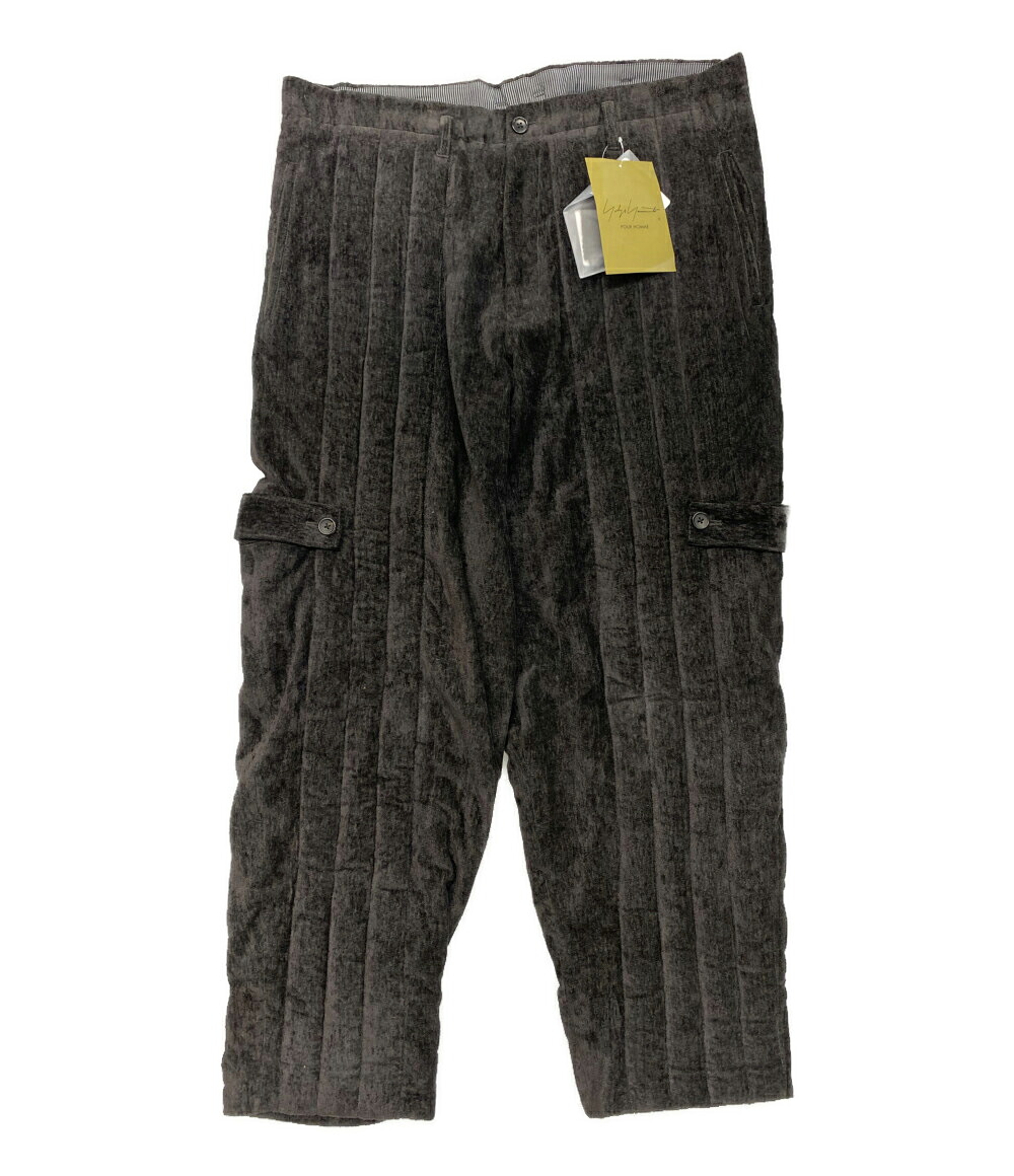 【中古】 ヨウジヤマモトプールオム パンツ INEN VELVET TAB DETAIL PADDED PANTS 25AW HL-P17-314 メンズ SIZE 2 YOHJI YAMAMOTO POUR HOMME|Rehello by BOOKOFF