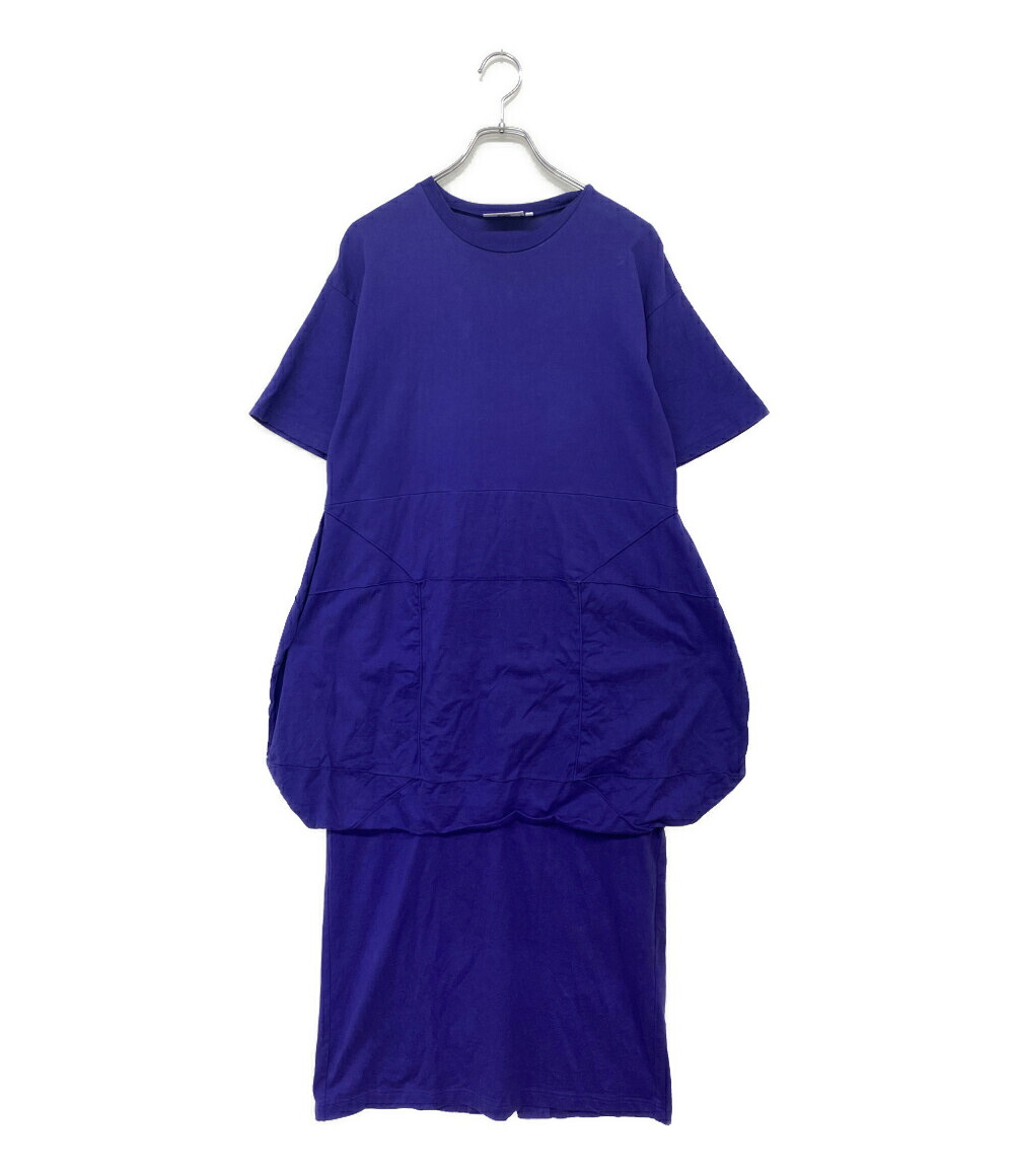 【中古】 ナゴンスタンス 半袖ワンピース cubic dress パープル 470hs883-1340 レディース SIZE S nagonstans|Rehello by BOOKOFF