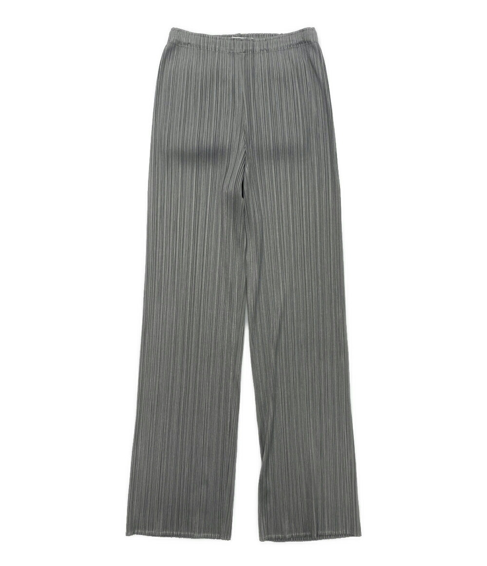 【中古】美品 筋目プリーズ ズボン下 薄墨色 PP91-JF105 レディース SIZE 3 PLEATS PLEASE パンツ-レディースファッション-ボトムス