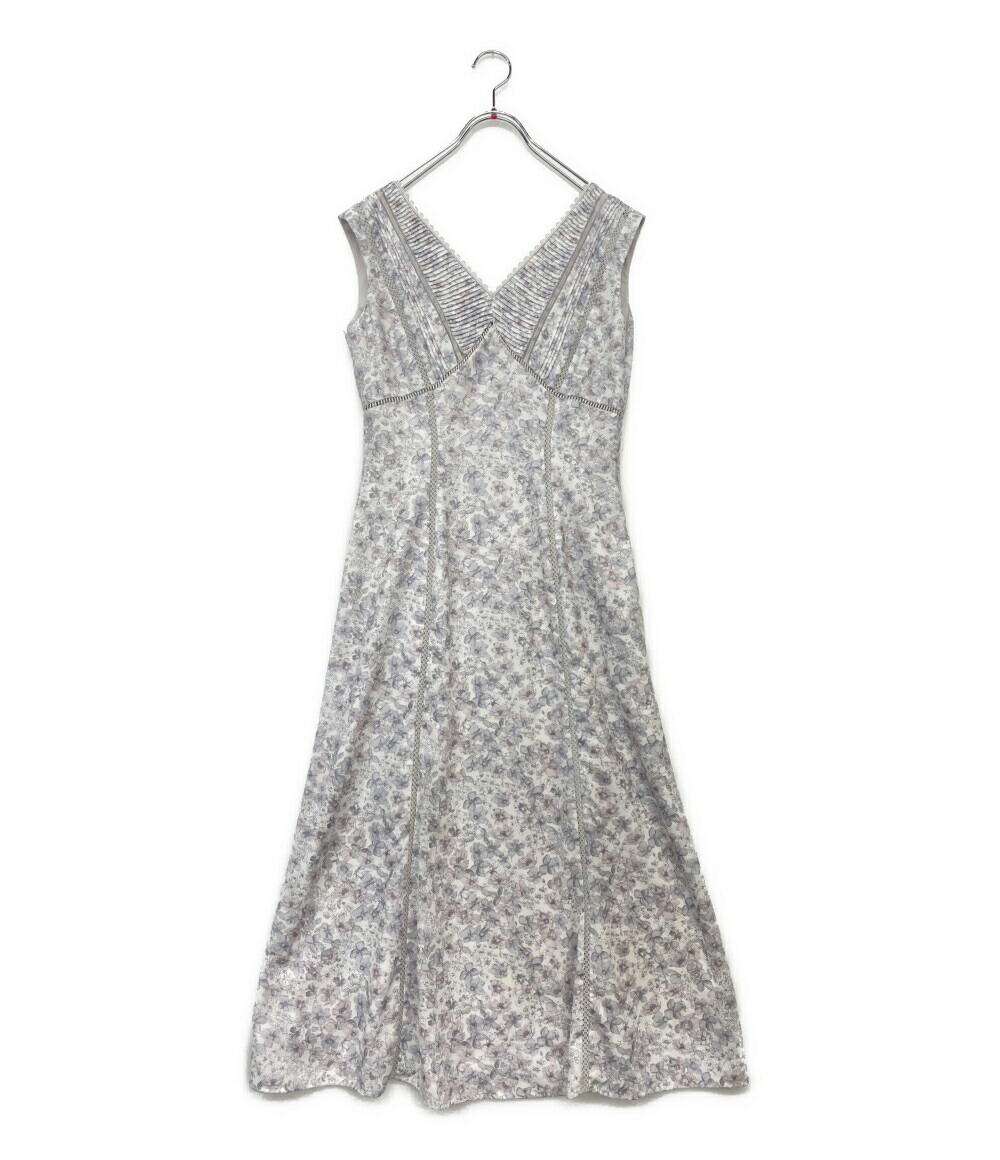 【中古】美品 ハーリップトゥ ノースリーブ衣装 Lace Trimmed Floral Dress 薄墨色 サクラ色 レディース SIZE M Her lip to
