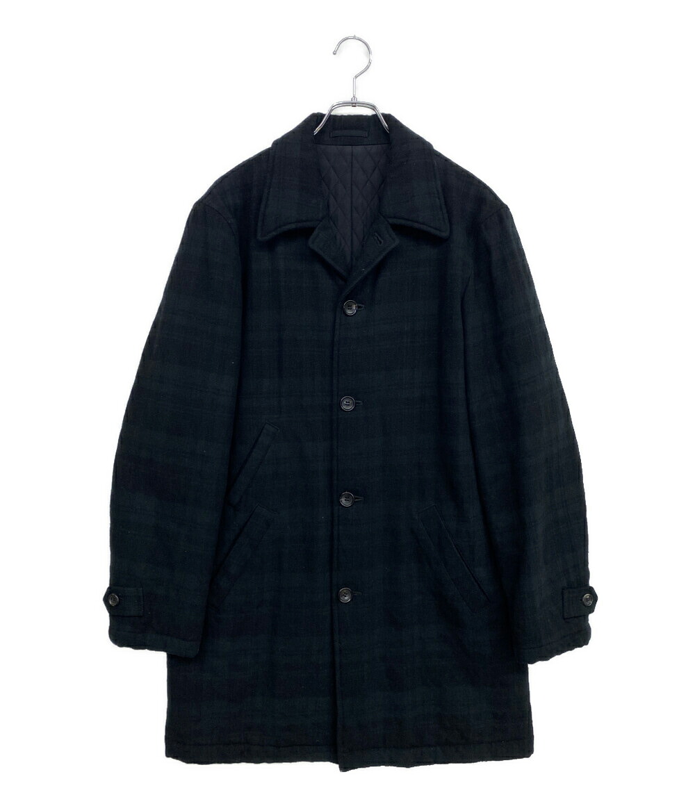 【中古】 コムデギャルソンオム 内キルティングチェックコート archive 01AW HD-J082 メンズ SIZE M COMME des GARCONS HOMME｜Rehello by BOOKOFF