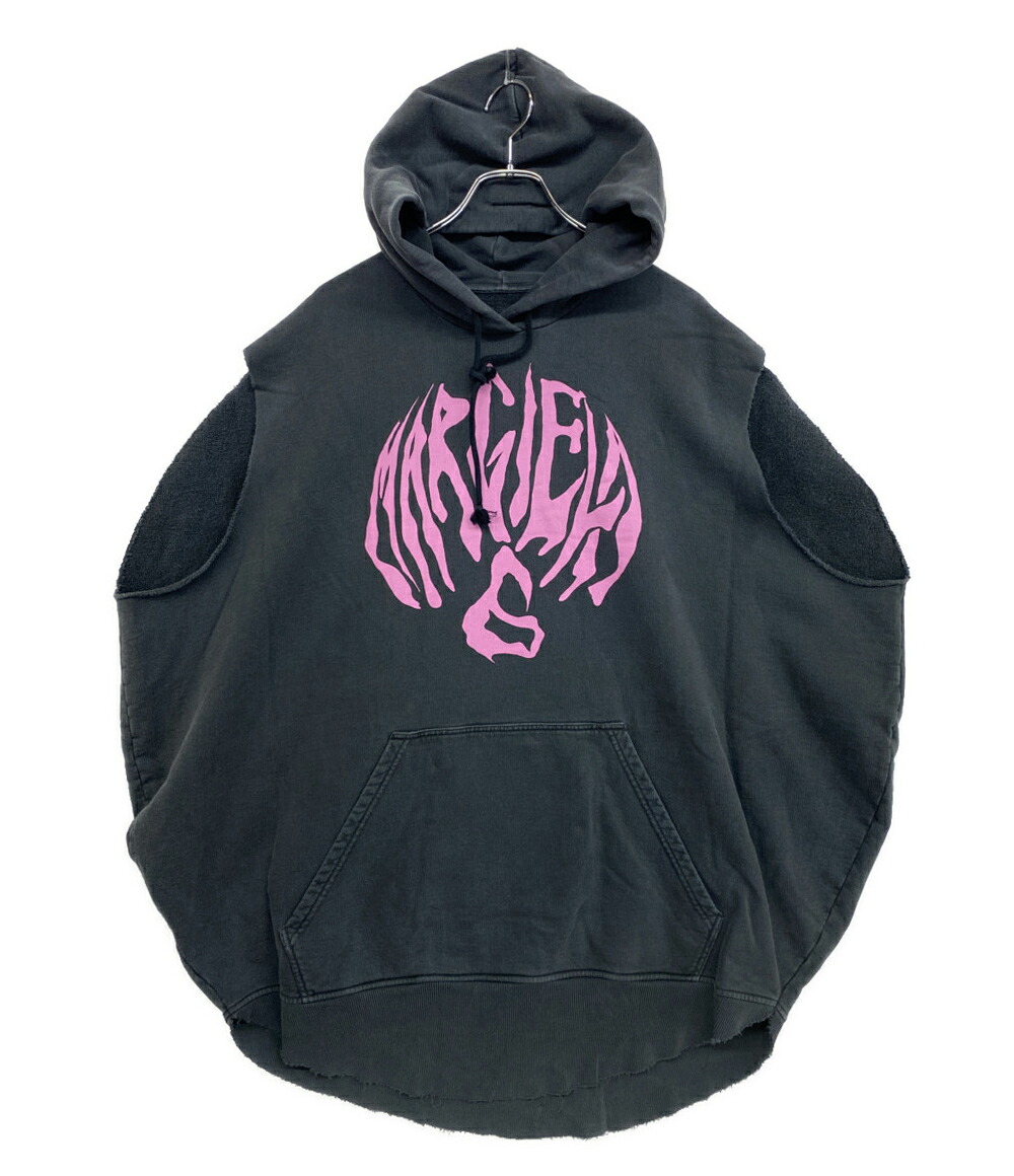 【中古】 エムエムシックス パーカー ノースリーブパーカー 黒いこと レディース SIZE S MM6
