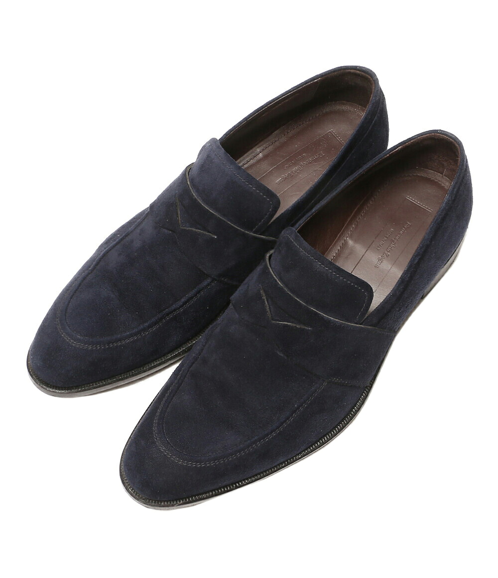 【中古】 エルメネジルド ゼニア ネイビーコインローファー メンズ SIZE EU7.5 ERMENEGILDO ZEGNA